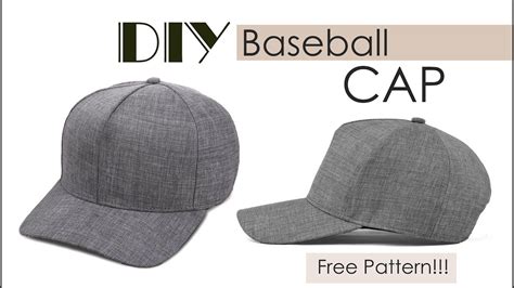 DIY Baseball Cap | How to make Baseball Hat (Free Pattern) - YouTube