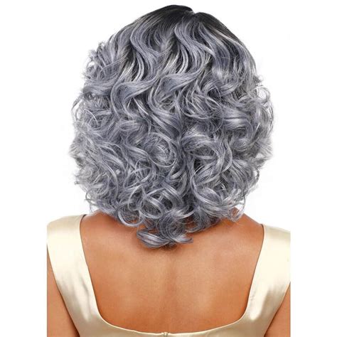 Silver Gray Curly Wig Middle-aged and Elderly Short Wavy Wig | Etsy