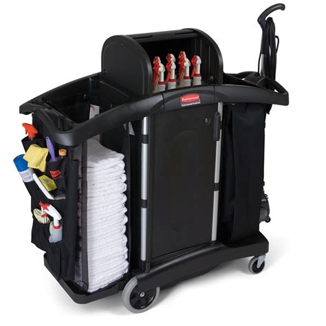 Rubbermaid FG9T7800BLA Executive High Security Housekeeping Cart