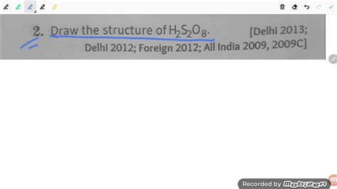 draw the structure of H2S2O7 peroxodisulfuric casset - YouTube