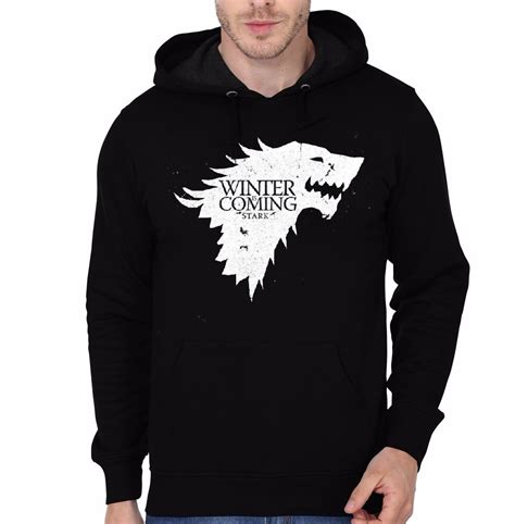 Winter Is Coming Black Hooded Sweatshirt | Swag Shirts