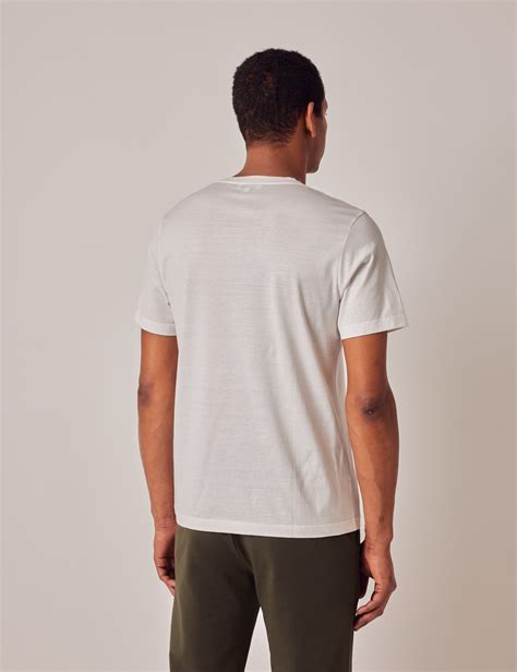 White Mercerised Cotton T-shirt | Hawes & Curtis