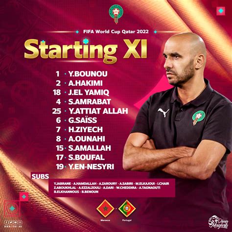 Morocco 🇲🇦 Line-up to face Portugal 🇵🇹 : r/FootballAfrica