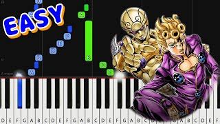 [EASY Piano Tutorial] Giorno's Theme "Il vento d'oro" - Jojo Golden Wind [animeloveman] Chords ...