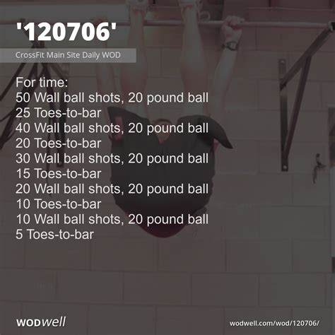 "120706" Workout, CrossFit Main Site Daily WOD | WODwell