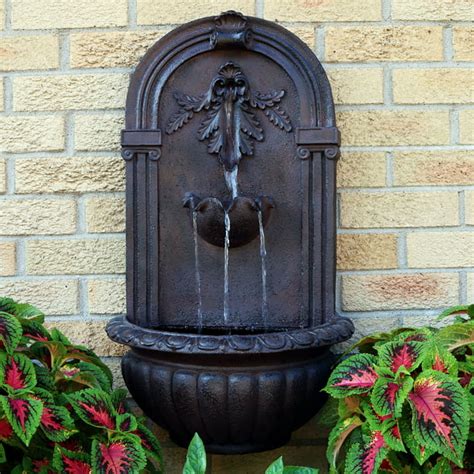 Sunnydaze Florence Solar Garden Outdoor Wall Fountain with Solar Pump ...