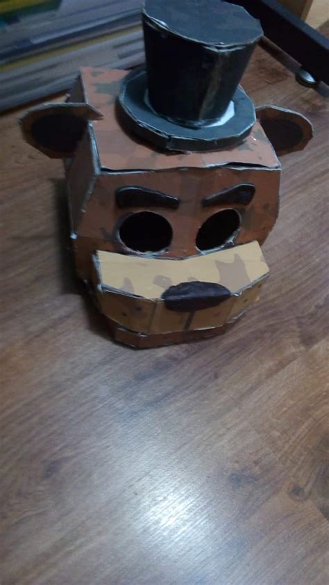 i made a freddy mask out of cardboard : r/fivenightsatfreddys