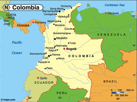 map of Columbia | Colombia map, Colombia, Map