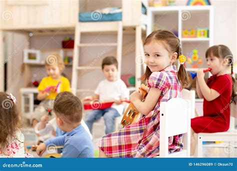 Music Lesson in Primary School Stock Image - Image of leisure, center ...