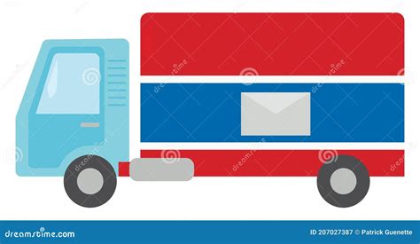 Mail Truck , Illustration, Vector Stock Vector - Illustration of parcel ...