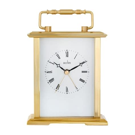 Gold Finish Acctim Battery Carriage Mantel Clock Gainsborough 36518