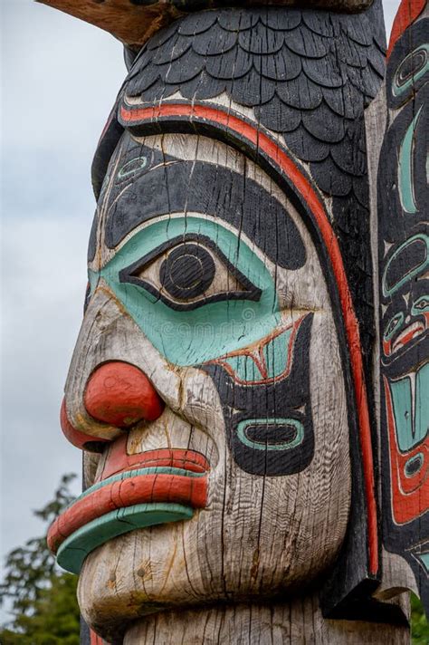 Tlinget Totem Poles in Ketchikan Editorial Stock Image - Image of ...