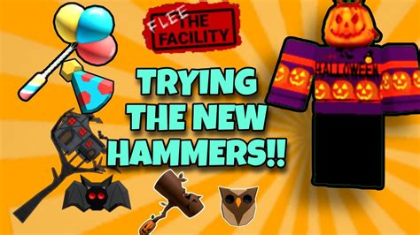 Trying the NEW hammers!(Roblox FLee the facility) - YouTube