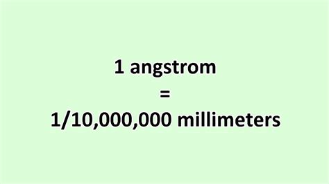 Convert Angstrom to Millimeter - ExcelNotes