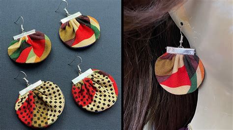 Easy 🌹 DIY Beautiful African Style Fabric Disc Earrings | Charm ...