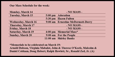 Mass Schedule – Holy Redeemer