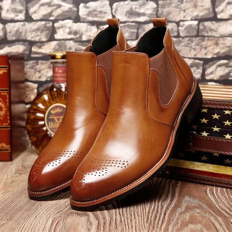 Men's Boots' Casual Round Toe Ankle Chelsea Boots Men Leather Men Winter Shoes hot 2018 Winter ...