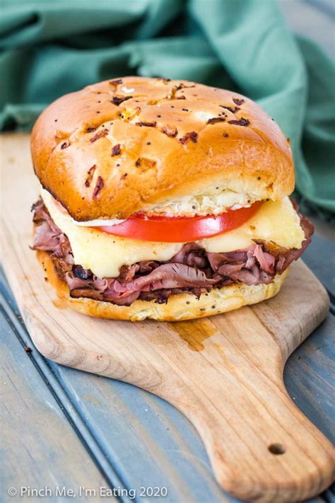 Hot Roast Beef Sandwich with Brie and Tomato - Pinch me, I'm eating