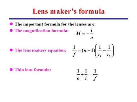 Optics , Lens Maker's Formula | Physics, Formula, Math