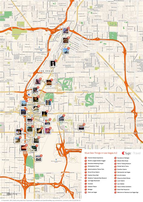 Las Vegas Printable Tourist Map | Sygic Travel