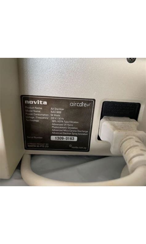 Novita AirCare Air Sterilizer Model NAS600, TV & Home Appliances, Air ...