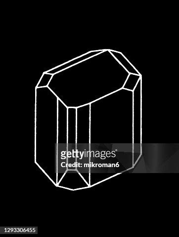 Antique Illustration Of Monoclinic Crystal System High-Res Stock Photo ...