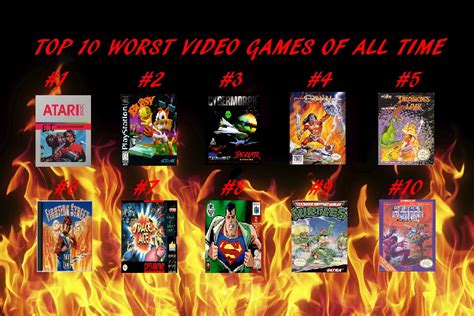 My top 10 worst video games of all time by SuperSpicious2001 on DeviantArt