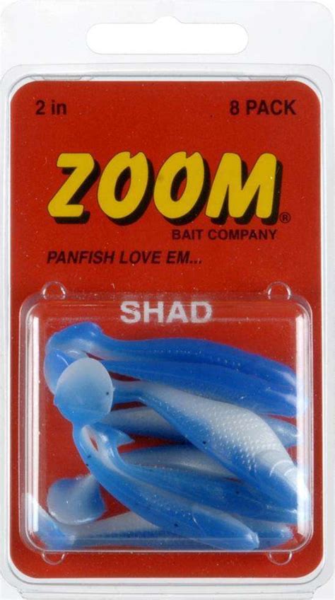 Zoom Pearl Blue Shad Bodies Fishing Bait 8 Pack 2'' - Ideal For Game/Panfish | OutdoorShopping ...