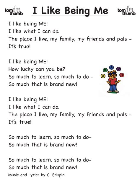 I Like Being Me Song - Tom Thumb Preschool