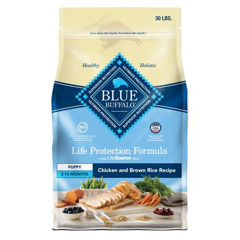 Blue Buffalo Life Protection Formula Natural Puppy Chicken and Brown Rice Dry Dog Food, 30 lbs ...