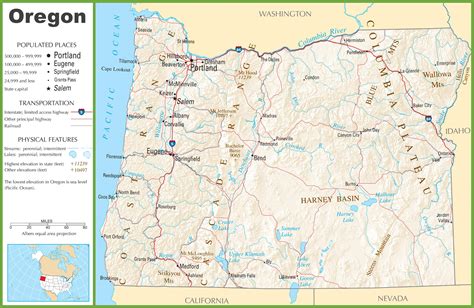 Oregon Highway Road Map