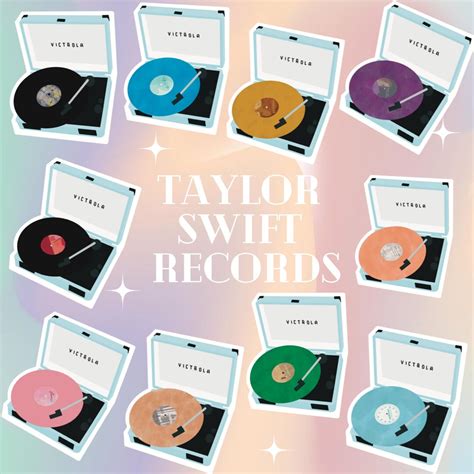 Taylor Swift Record Player Album Stickers individual and Packs - Etsy