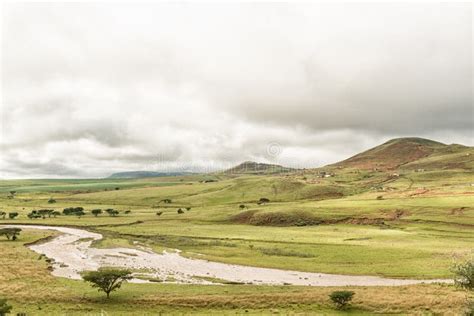 Tugela River with a Township in the Back Stock Image - Image of rural ...