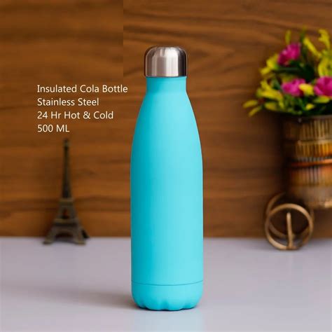 Stainless Steel Blue Insulated SS Cola Bottle, For Office, Capacity ...