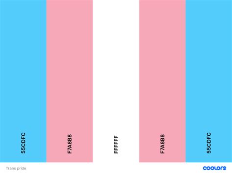 #trans #pride #flag #palette #hex Trans Pride Flag, Trans Flag, Hex Colors, Flag Colors, Gex ...