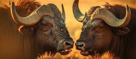 Two African Cape Buffalo locking horns Generative AI 26203011 Stock Photo at Vecteezy