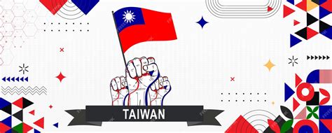 Premium Vector | Taiwan flag independence day geometric country web ...