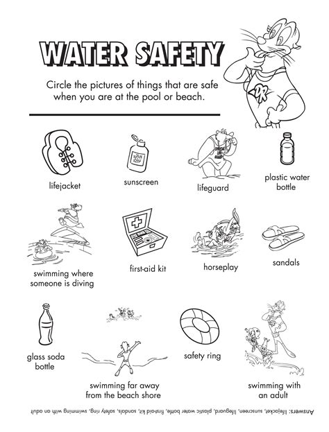 Select the items that are safe for the pool or beach. #watersafety # ...