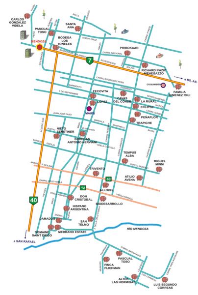 Mendoza Area Wine Map - Mendoza Argentina • mappery