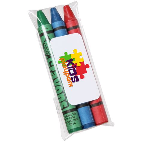 Promotional Assorted 3pk Non-Toxic Crayons | EDCRA33 - DiscountMugs