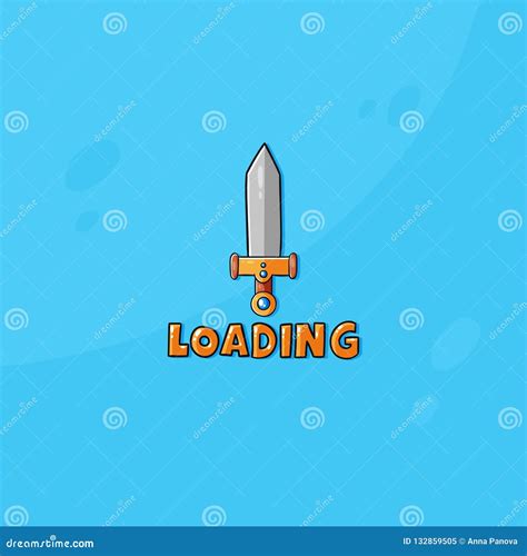 Loading Screen for Game Design. Stock Vector - Illustration of blue ...