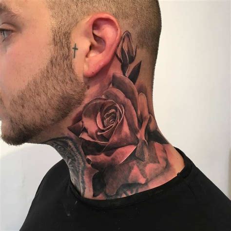 Top 71 Best Rose Neck Tattoo Ideas - [2021 Inspiration Guide]