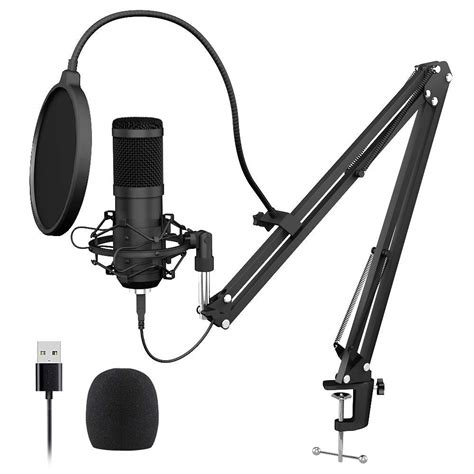 TECHTEST USB Microphone, Mic for Gaming, Bm800 Condenser Microphone Kit ...