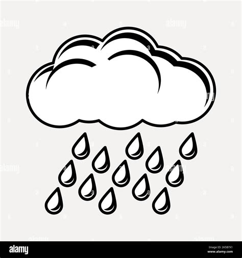 Raining cloud drawing, vintage illustration vector Stock Vector Image ...