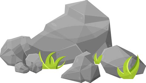 Rock stones and boulders in cartoon style 8500953 PNG