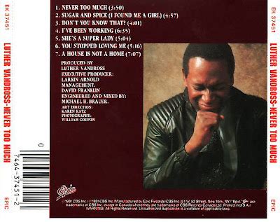 PHILFUNK: Luther Vandross - Never Too Much 1981 CD