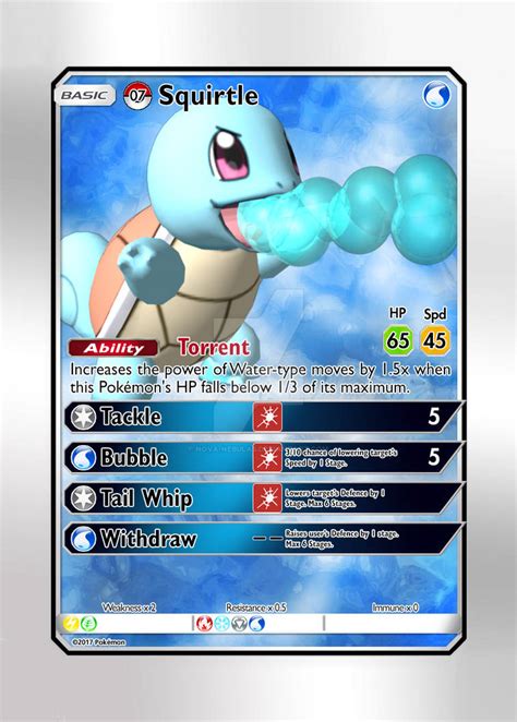 Pokemon Card - #7 Squirtle by Nova-Nebulas on DeviantArt