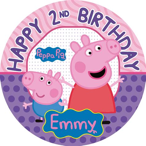 Peppa Pig Edible Cake Toppers Round – Ediblecakeimage