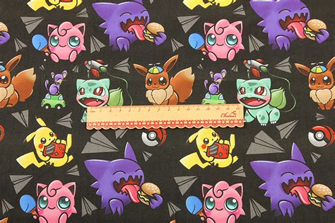 Pokemon Fabric 100% Cotton Fabric Cartoon Printed Cotton | Etsy