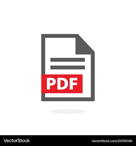 Pdf icon on white background Royalty Free Vector Image